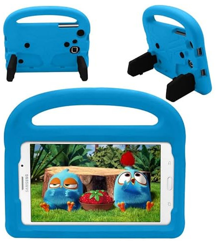 Funda para tablet Samsung Galaxy Tab 3 4 7.0 pulgadas SM-T230 T231 T235 P3200, apta para niños, mango con soporte, cubierta de espuma EVA segura, ligera, a prueba de golpes, azul