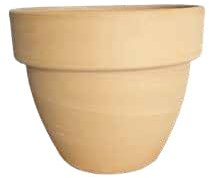 Generico Deux pots en terre cuite + deux sous-sols en terre cuite pour plantes et fleurs diamètre 20 cm, hauteur 17 cm, fabriqué en Italie