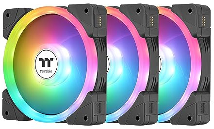 Thermaltake SWAFAN EX 14 ARGB PC Cooling Fan, 3-Fan pcak, 500~2000 RPM, Magnetic Connection, Reversable Blades, sync with MB RGB Software, CL-F168-PL14SW-A, Black