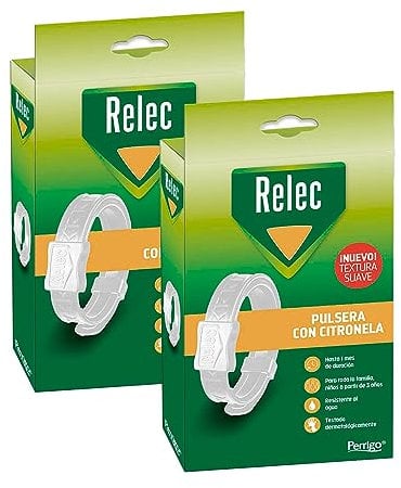 PACK 2 - Relec Pulsera Blanca antimosquitos con citronela para toda la familia a partir de 3 años