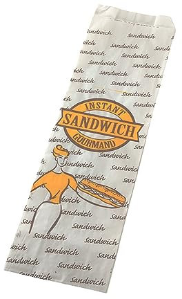 1000 Sacs sandwich blanc 10+5x36 cm avec impression 3 couleurs