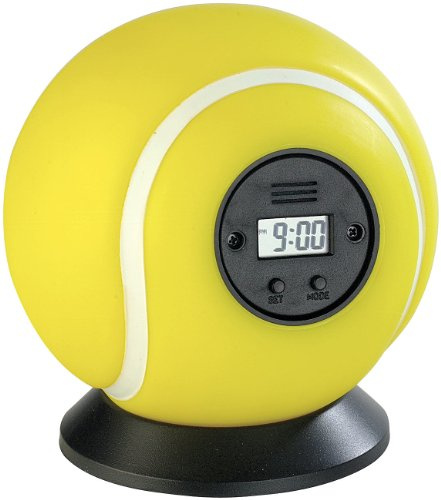 infactory Ballwecker: Wurfwecker Tennisball Versandrückläufer (Funwecker, Gadget-Wecker, Ball)