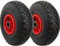 KEROPPA Rueda Neumática Carretilla Rueda para Carros 2 Unidades 26 cm Diámetro Eje ABS Con Válvula para Inflador Grosor 9 cm Resistente Duradera Negro