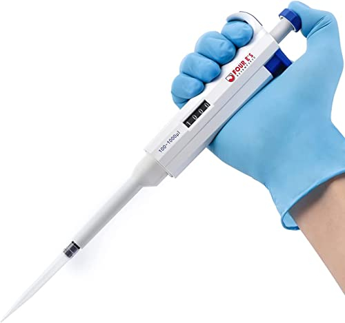 FOUR E'S SCIENTIFIC 100-1000ul Micropipette de laboratoire réglable 1 ml Pipette à canal unique Volume variable Pipette de laboratoire pour laboratoire école