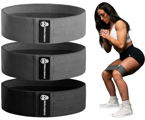 Hüftbänder für Booty Workouts | Rutschfestes Stoffband-Set mit 3 Stufen - Widerstandsbänder für Beine & Hüfte - für Männer & Frauen