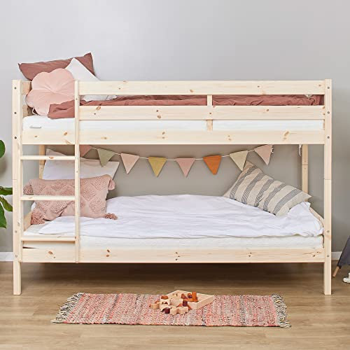 Hoppekids Etagenbett 2 Kinder 90x190 | Hochbett für 2 Kinder | Natur