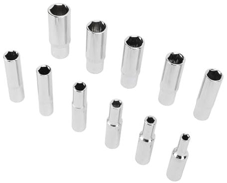 11 Pieces Extended Sockets 1 4 Inch Hex Socket Chrome Vanadium Steel 6 Point Deep Socket Set 4 14MM for Home Maintenance