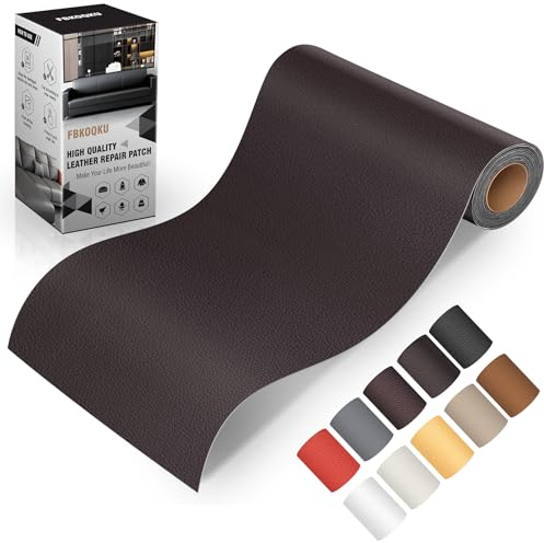 Leder kunstleder selbstklebend, 10 x 200cm leder reparatur set, Leder Reparatur Kit für Möbel, Sofa, Autositze, Taschen, Leder Reparatur und Renovierung(Dunkelbraun)