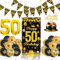 50 Geburtstagsdeko Set - Schwarz Und Gold Geburtstag Ballons, 50 Happy Birthday Banner, Tortendeko, 50 Geburtstag Mann Frau Party Deko