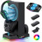 FYOUNG Cooling Stand & Charger Station for Xbox Series S, Upgrade Controller Charging Dock Accessories with 15 RGB LED Light, Cooler Fan System, 2X 1400mAh Rechargeable Battery, Headset Hook-Black