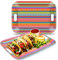 gisgfim 2Pcs Mexican Fiesta Serving Trays 16.1 X 11.1 Inch Large Melamine Fiesta Taco Platters with Handles Mexico Food Trays for Cinco De Mayo Birthday Party Decorations Dia De Los Muertos Tableware