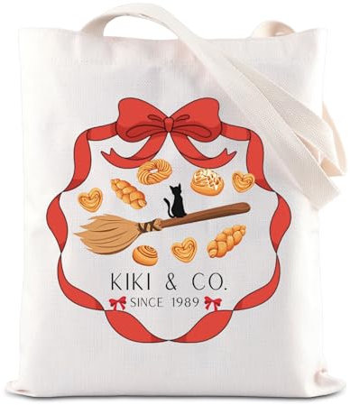 ENSIANTH Tragetasche mit Animationsfilm inspiriert, magischer Lieferservice, Cartoon-Liebhaber, Geschenk, schwarze Katze, Geschenk, Anime-Liebhaber, Schultertasche, Ki 1989 Tasche