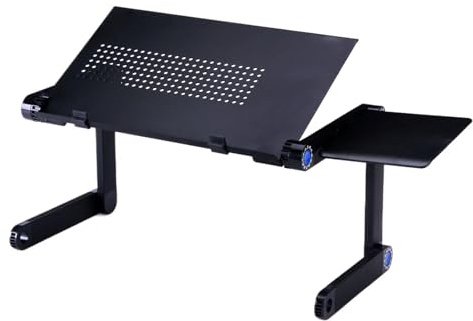Fruusv Laptop-Bett-Tablett – verstellbarer Computer-Tablett, Laptop-Ständer mit Pad und Anti-Rutsch-Clip zum Zeichnen, Bett, Sofa, Arbeit, Couch