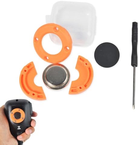 UAYESOK Magnetic Ham CB Radio Mic Mount, Mobile Radio Microphone Hanger Holder, Round Knob Mic Bracket with 3M Adhesive For President Kenwood Motorola Mobile Radio Mic Two Way Radio (Orange, 1)
