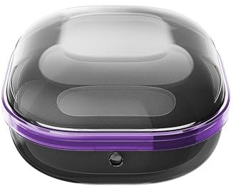 CasurvivePro Compatibile con Samsung Galaxy Buds3 custodia protettiva trasparente, cuffie personalizzate, ricarica wireless, accessori per cuffie nero+viola