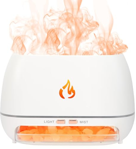 2-in-1 Aroma Diffuser, 200ML Luftbefeuchter Duftlampe Elektrisch | Automatische Abschaltung, Flammeneffekt, 7 Farben LED, Für Ätherische Öle