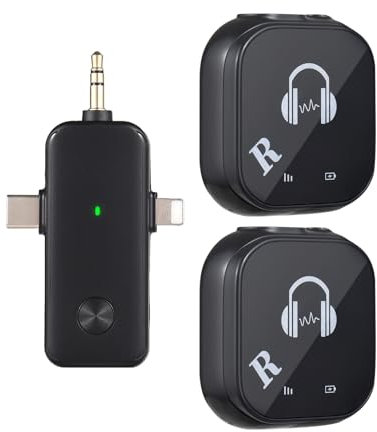 CHOYUE 5.8G Wireless In Ear Monitor System Dual-channel Monitoring IEM System Earphones with 3-in-1 Transmitter and Receiver for Studio Band Rehearsal Live Performance Wireless Audio Transmission