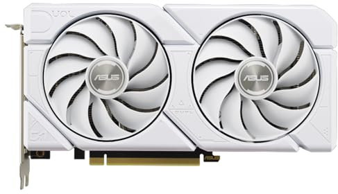 ASUS Dual GeForce RTX 4060 EVO White OC Edition Tarjeta de video GDDR6 de 8 GB, 2 potente ventilador de tecnología axial DUAL-RTX4060-O8G-EVO-WHITE/distribución nacional oficial