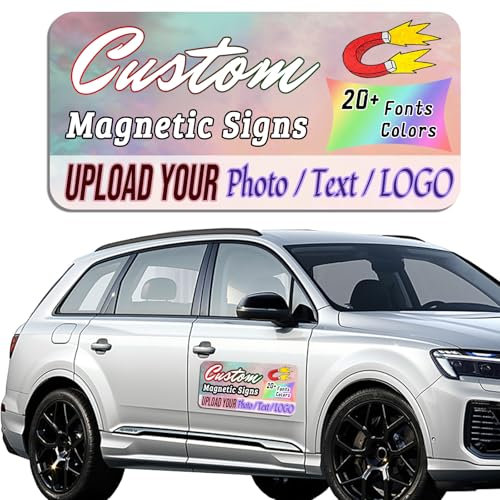 Magneti Personalizzati per Auto, con Il Testo e Il Logo desiderati,Magnete Perfetto per pubblicità Aziendale, Cover Company, Crea Il Tuo Logo Magnetico per Auto, fogli magnetici per auto stampano.