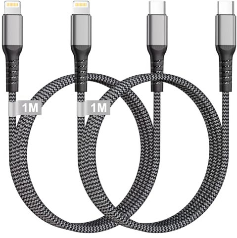 KINPEE Cable USB C vers Lighting 1M 2 Pack, Cable iPhone USB C MFi Certifié Câble Chargeur iPhone Charge Rapide Câble Cordon iPhone Fil Chargeur iPhone pour iPhone 14/13/12/11/X, iPad, AirPods