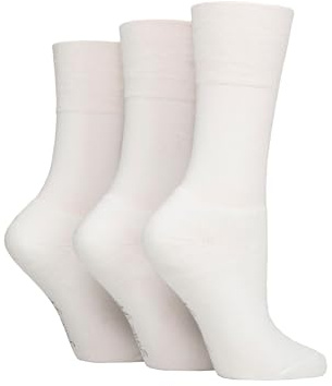 SockShop Gentle Grip Women's Sports Socks 3 Pairs Size 4-8 White
