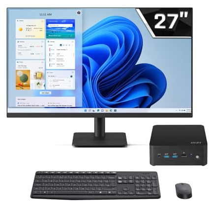 SYSTEMTREFF Intel NUC PC Intel Core i7-150U 2x5.4GHz | Iris Xe 96 4K HDMI DX12 | 1TB M.2 NVMe | 16GB DDR5 RAM | Windows 11 | WLAN Silent Desktop Computer Rechner für Büro Business Multimedia