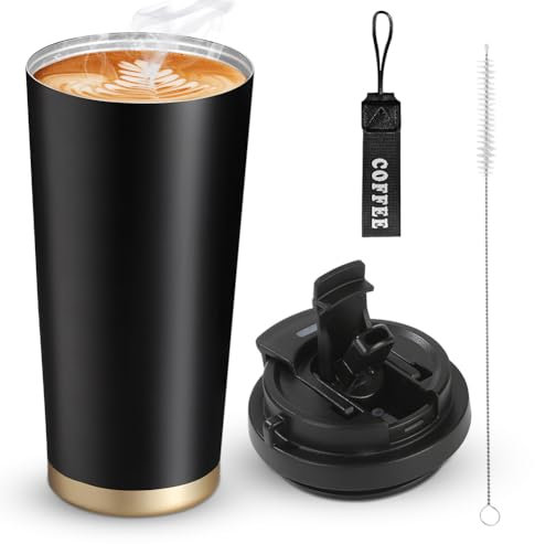 Tazza da caffè to go da 500 ml con coperchio, in acciaio inox 316, a prova di perdite, con due modi per bere caffè, bevande, succhi di frutta, acqua