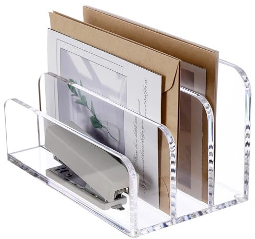 SANRUI Briefhalter 3 Fächer Brief Organizer, Dokumentenhalter für Büro Ordnung auf dem Schreibtisch