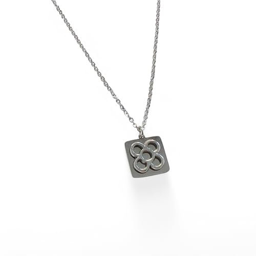MAJALE Collar Colgante Flor de Barcelona - Colgante Panot de Barcelona para Mujer, Hombre - Gargantilla Resistente de Acero Inoxidable - Souvenir Ideal - Recuerdo Ciudad Barcelona (Plateado)