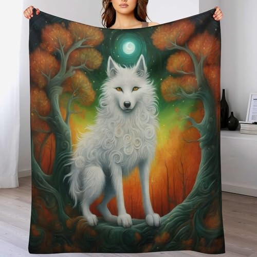 PPZYY Fuchs Decke,Vier Jahreszeiten Weich Wohndecke Schlafdecke Sofadecke Pelzdecke Couchdecke Flannel Bett Decken （100×130cm）