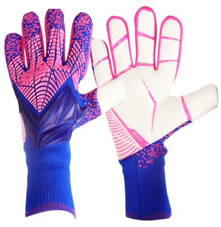 GXGSDM Fußball-Torwarthandschuhe, professionelle Latex-Fußball-Torwarthandschuhe for Herren, Fußball-Torwarthandschuhe, Jugend-Fußballhandschuhe, for Training und Spiel.(Pink,8)