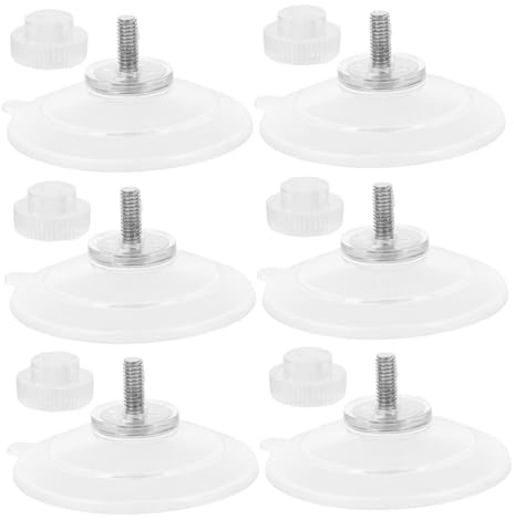 HONITANO 6 pièces Lot de Crochets Ventouse PVC avec Écrous Filetés Fixation Robuste et Réutilisable pour Salle de Bain Cuisine Fenêtres et Carrelage Support Lourd