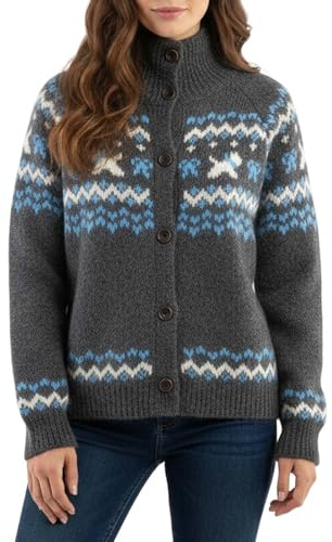Cardigan Donna Caldo Maglione Corto Cardigan Maglia Elegante Inverno Cardigan Autunno Maglione Leggero Giacca di Transizione Maglia Norvegese con Bottoni, grigio, M