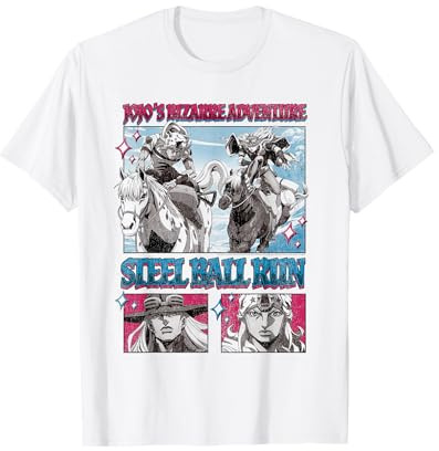 Steel Ball Run Johnny and Gyro Comic Book Panels Anime T-Shirt