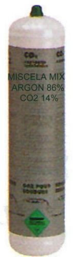 BOMBOLA GAS MISCELA MIX (ARGON - CO2) 1Lit NON RICARICABILE X FILO CONTINUO BOMBOLE USA E GETTA ATTACCO M10x1Rh