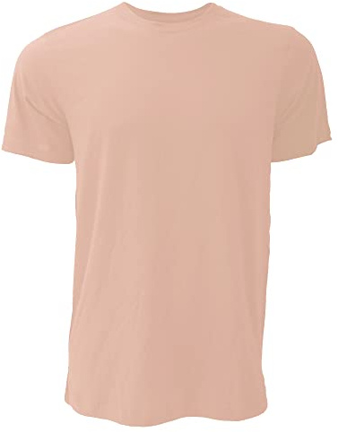 Bella + Canvas Unisex Jersey Crew Neck T-Shirt Short Sleeve, Heather Peach, XL