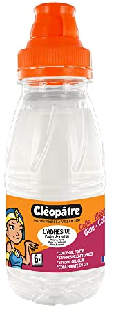 Cléopatre - Transparentkleber Stark Klebend - Gelkleber Ideal für Papier und Pappe, Schularbeiten ab 6 Jahren - Nachfüllpackung - 250g