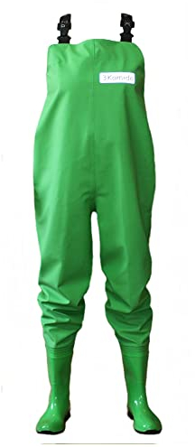 3Kamido Damen Wathose Damen Wathose, Frau Fischerhose Anglerhose Matschhose Gartenhose BLAU und GRÜN, 36 37 38 39 40 41 42 EU, mit Tragetasche (41, Grün)