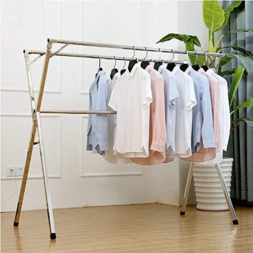 Jolitac Klappbar Kleiderständer Garderobenständer Edelstahl Wäscheständer Kleiderstangen Ausziehbar 110-150cm (Ausziehbarer)