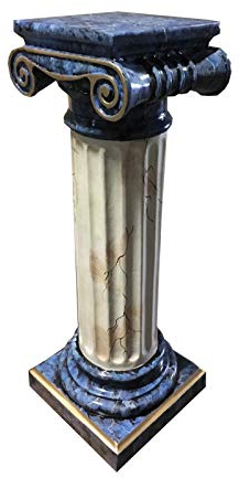 Antikes Wohndesign Griechische Blumensäule Blumenständer Marmorsäule Säule Standsäule Marmor Blau Gold