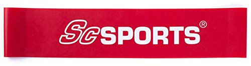 ScSPORTS® Fitnessband - 50cm, Elastisch, Nachhaltig, aus Natürlichem Latex - Gymnastikband, Trainingsband, Theraband, Widerstandsband für Krafttraining, Yoga, Pilates (Rot)
