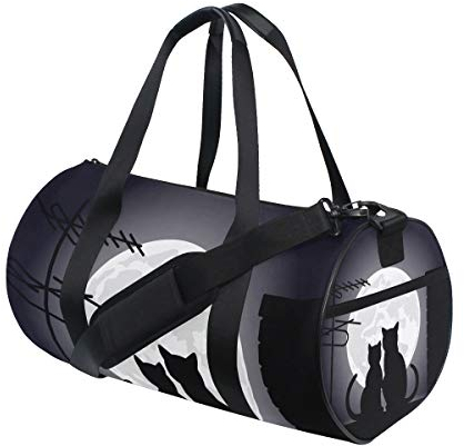 Eslifey Katzen Moonlight Fitness Sporttasche Gym Bag Reisetasche Seesack für Damen und Herren