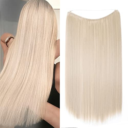 Geheime Stirnband Draht in Natürlichen Haarverlängerung Gummiband Haarteile Ombre für Frauen 50cm Gerade -Bleichmittel Blond