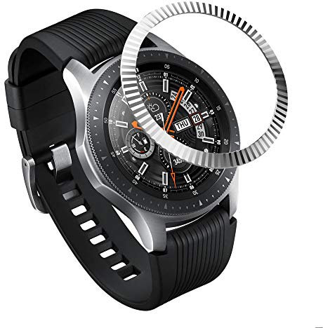 Anneau de lunette compatible avec Samsung Gear S3/Galaxy Watch 46mm, Protection en acier inoxydable anti-rayures pour lunette de montre intelligente compatible avec Samsung Gear S3/Galaxy Watch