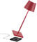 Zafferano, Poldina Pro Lampe, Kabellose, Wiederaufladbare Tischlampe mit Touch Control, Auch für den Außenbereich Geeignet, Dimmer, 2200-3000 K, Höhe 38 cm, Farbe Rot