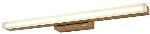 HKLY LED Spiegelleuchte, Holz Badleuchte 3000K Warmweiß Badlampe Spiegellampe Acryl Schminklicht Schrankleuchte für Möbel Spiegel Bad Wandleuchte Holz,80cm