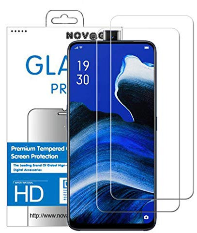 NOVAGO Compatible avec OPPO Reno 2Z - Pack de 2 films protection écran verre trempé résistant
