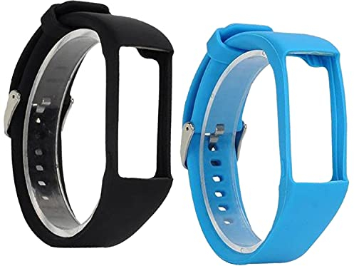 Huabao Uhrenarmband kompatibel mit Polar A360, verstellbares Silikon-Sportarmband, Ersatzband für Polar A360 Smart Watch (schwarz + blau)