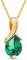 MIORE - Halskette Damen mit Smaragd im Tropfenschliff (0.68 Ct) Kettenhänger aus 14 Karat Gelbgold (585) in Krappennfassung - Klassischer Schmuck für Damen aus Gold in edler Schmuckschachtel (45 cm)