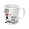 LINFORMAL tazas originales para regalar deportes | taza futbol | taza de cerámica de 350ml de capacil pasión futbolera (FUTBOLISTA ROJO BLANCO)